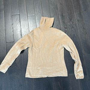 Camel color charter club cashmere sweater with turtleneck.